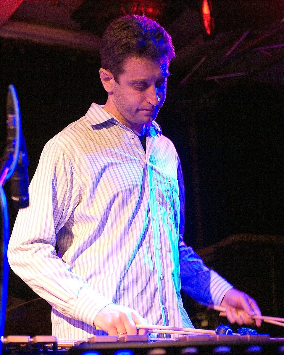 Tim Collins on vibraphone at the Unterfahrt jazz club in Munich, Germany, 2010.